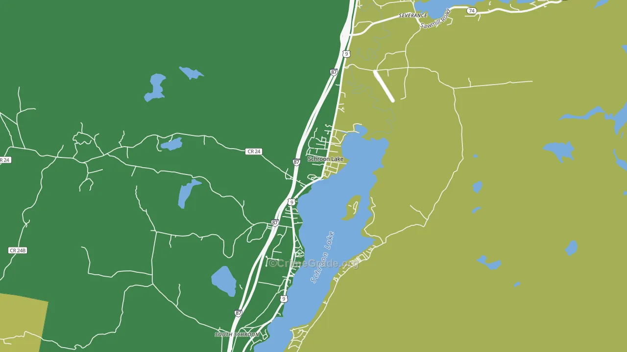 Schroon Lake, NY Map of Murder Rates