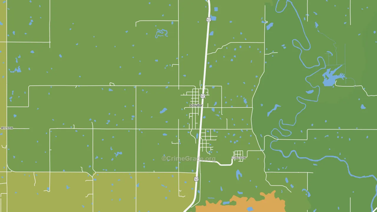 Schulter, OK Map of Murder Rates