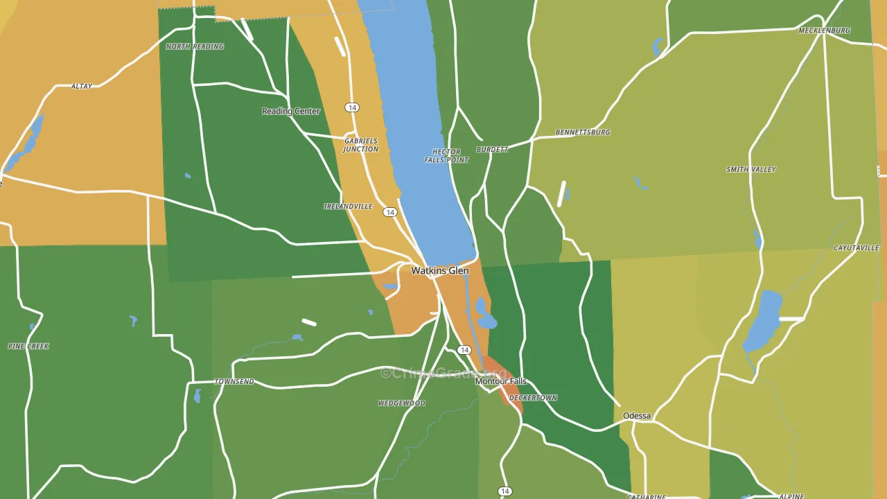 Schuyler County, NY Map of Murder Rates