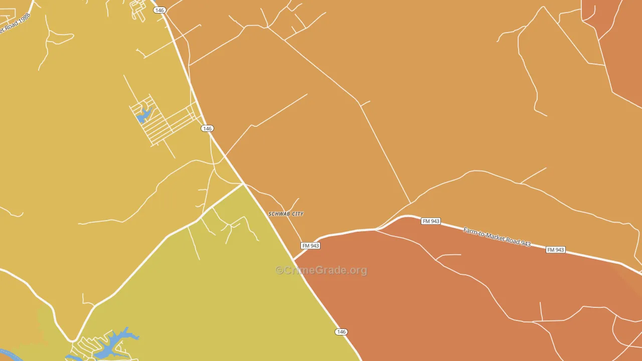 Schwab City, TX Map of Murder Rates