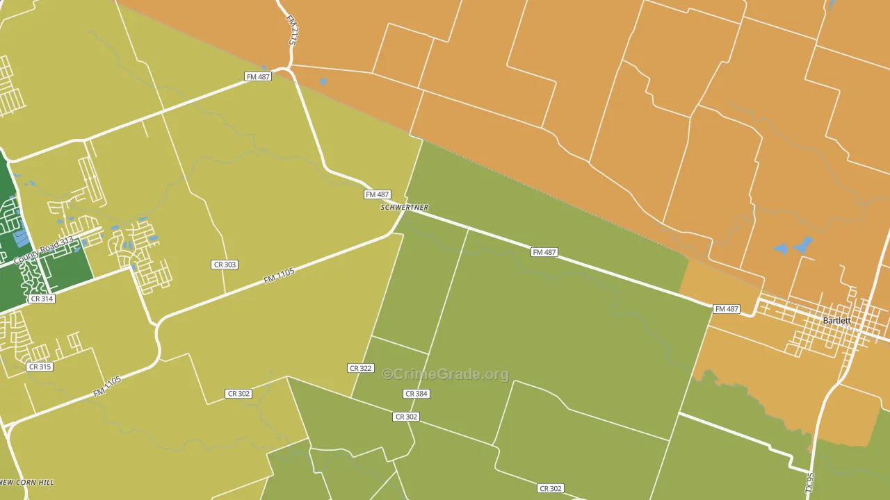 Schwertner, TX Map of Murder Rates
