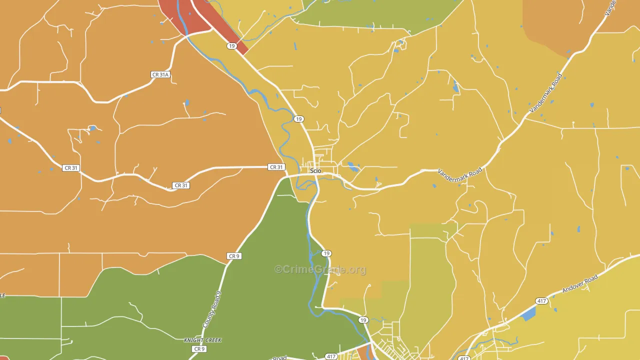 Scio, NY Map of Murder Rates
