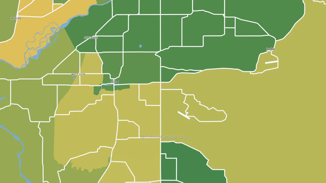 Scio, OR Map of Murder Rates