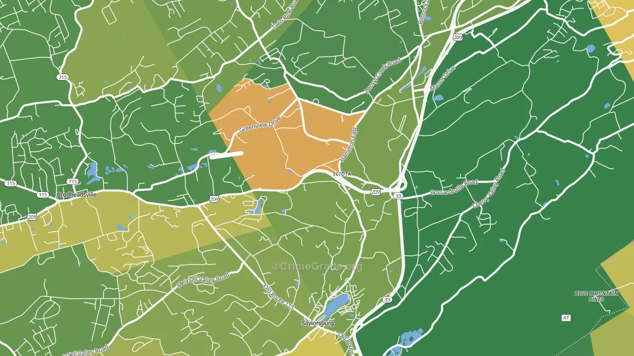 Sciota, PA Map of Murder Rates