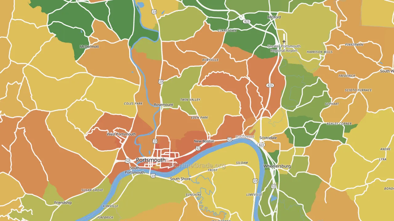 Scioto County, OH Map of Murder Rates