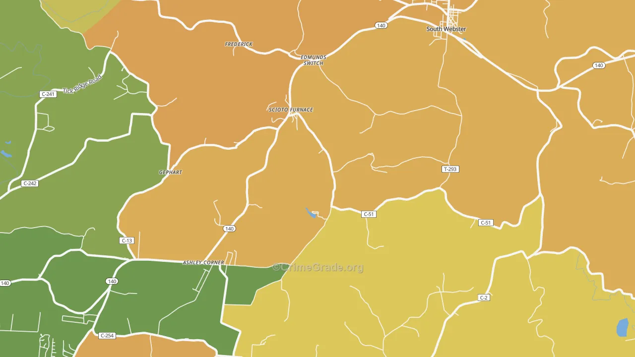 Scioto Furnace, OH Map of Murder Rates