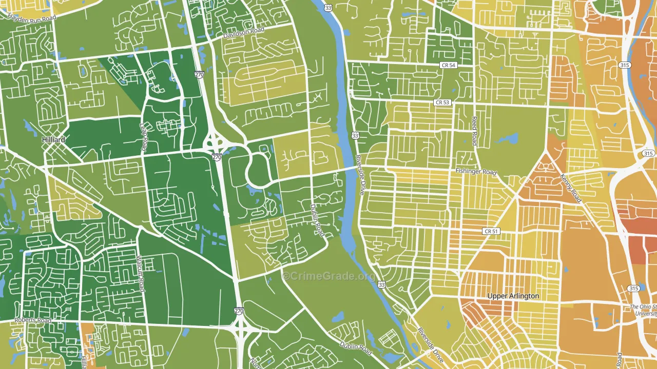 Scioto Trace, Columbus, OH Map of Murder Rates