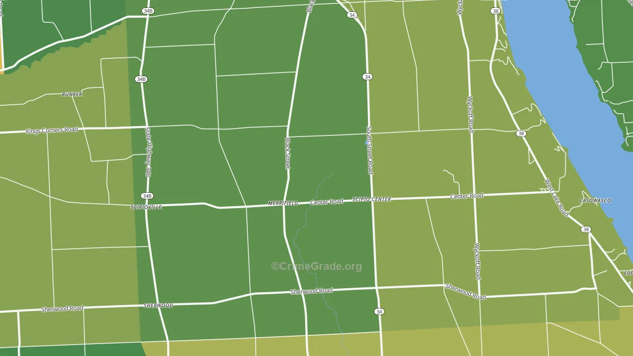 Scipio Center, NY Map of Murder Rates