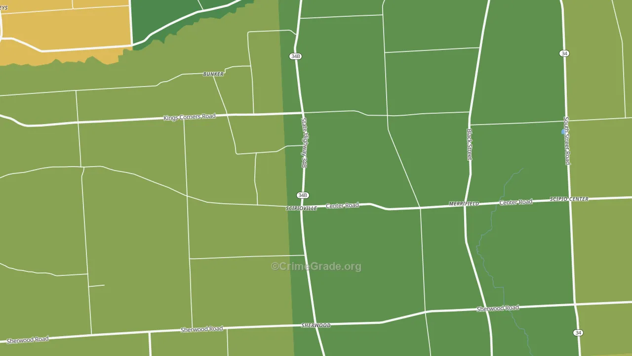 Scipioville, NY Map of Murder Rates