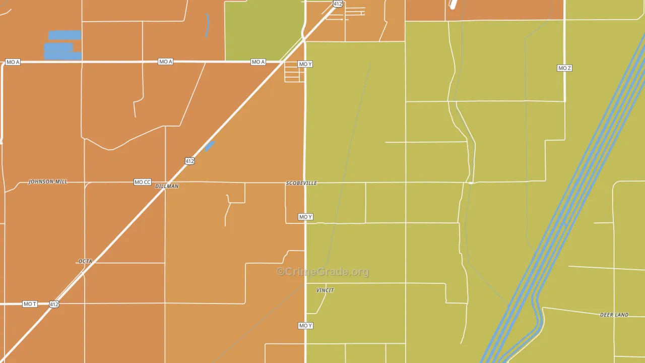 Scobeville, MO Map of Murder Rates