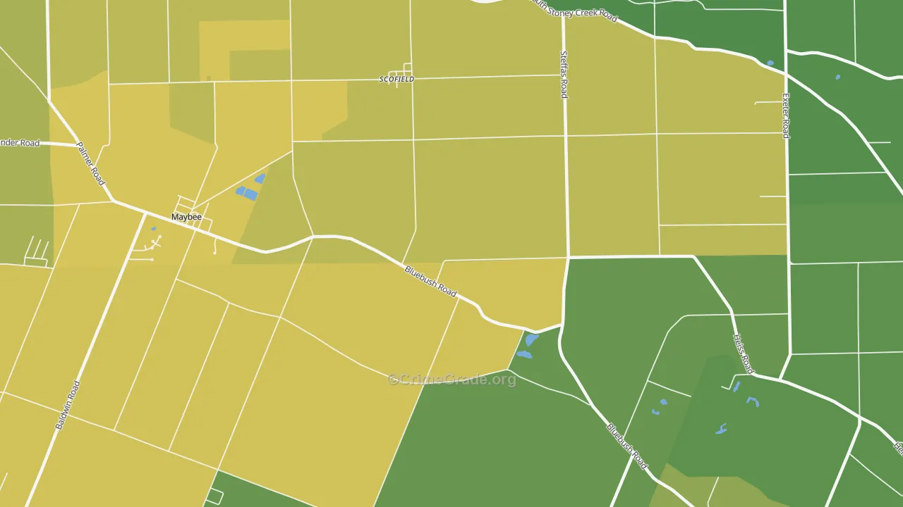 Scofield, MI Map of Murder Rates