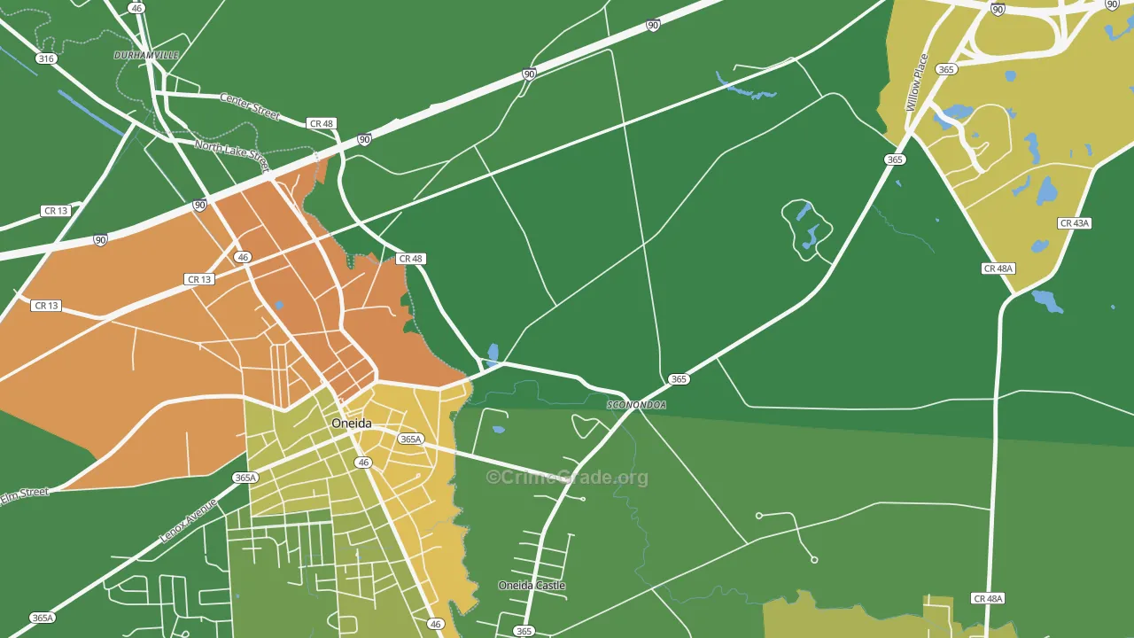Sconondoa, NY Map of Murder Rates