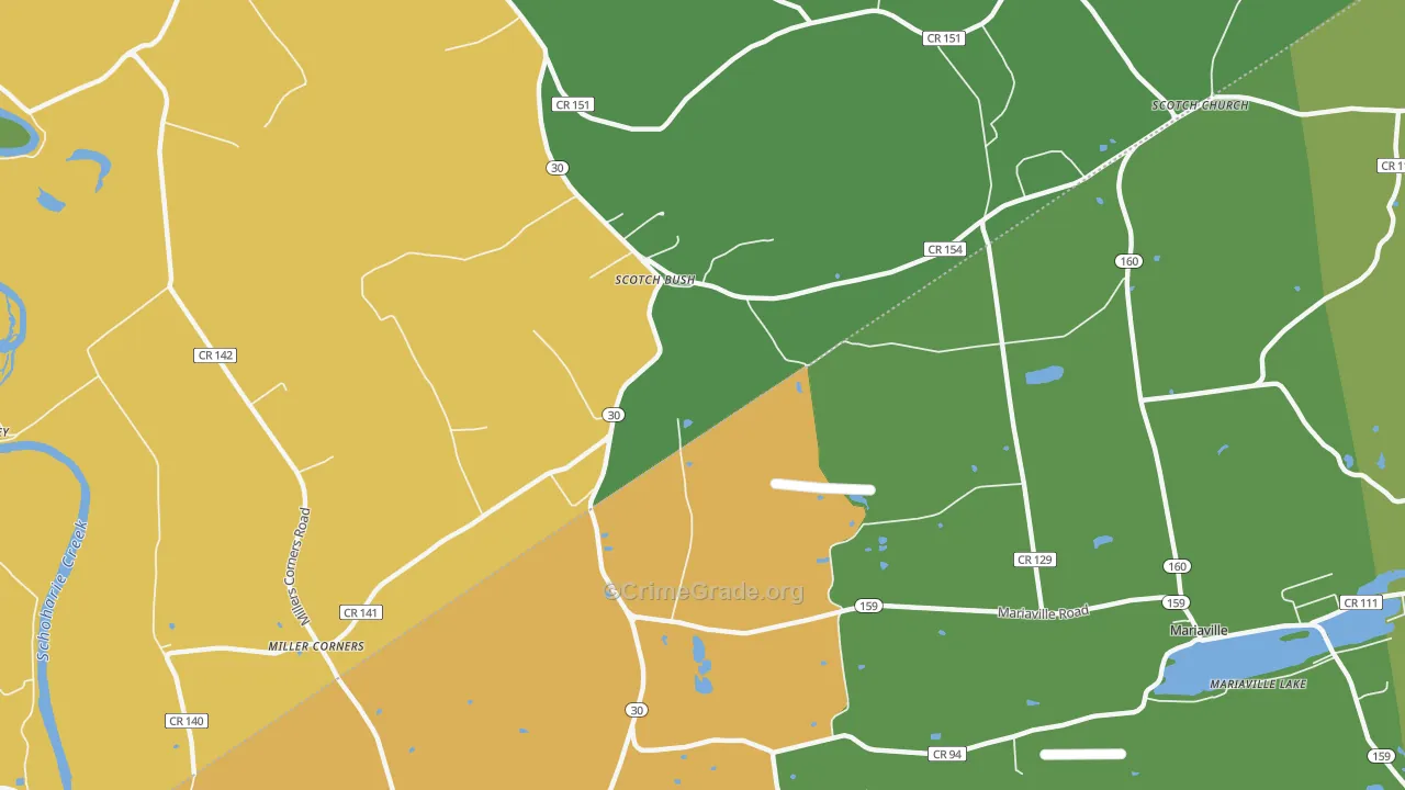 Scotch Bush, NY Map of Murder Rates