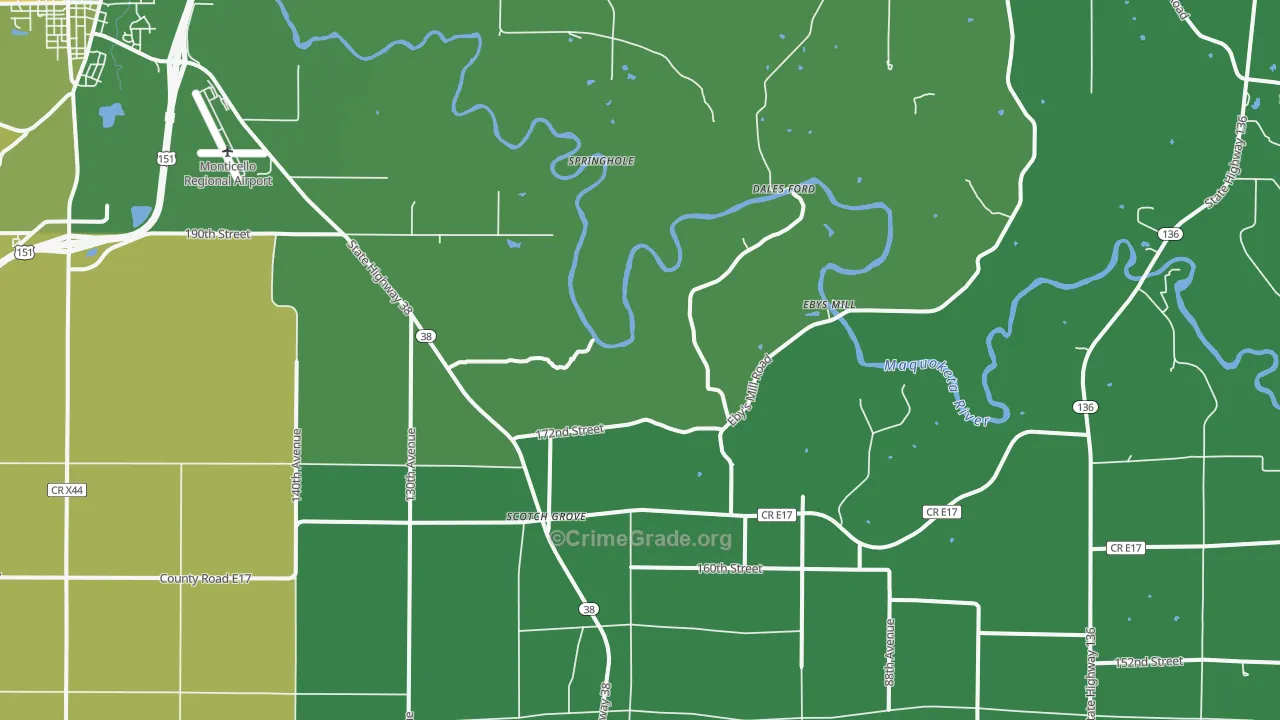 Scotch Grove, IA Map of Murder Rates