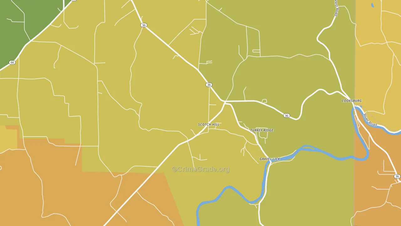 Scotch Hill, PA Map of Murder Rates