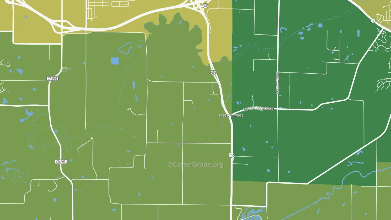 Scotch Ridge, IA Map of Murder Rates