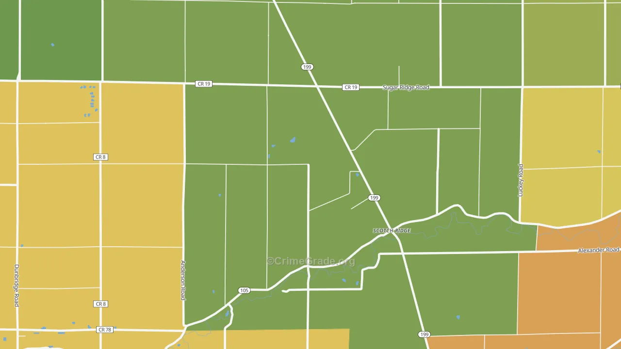 Scotch Ridge, OH Map of Murder Rates