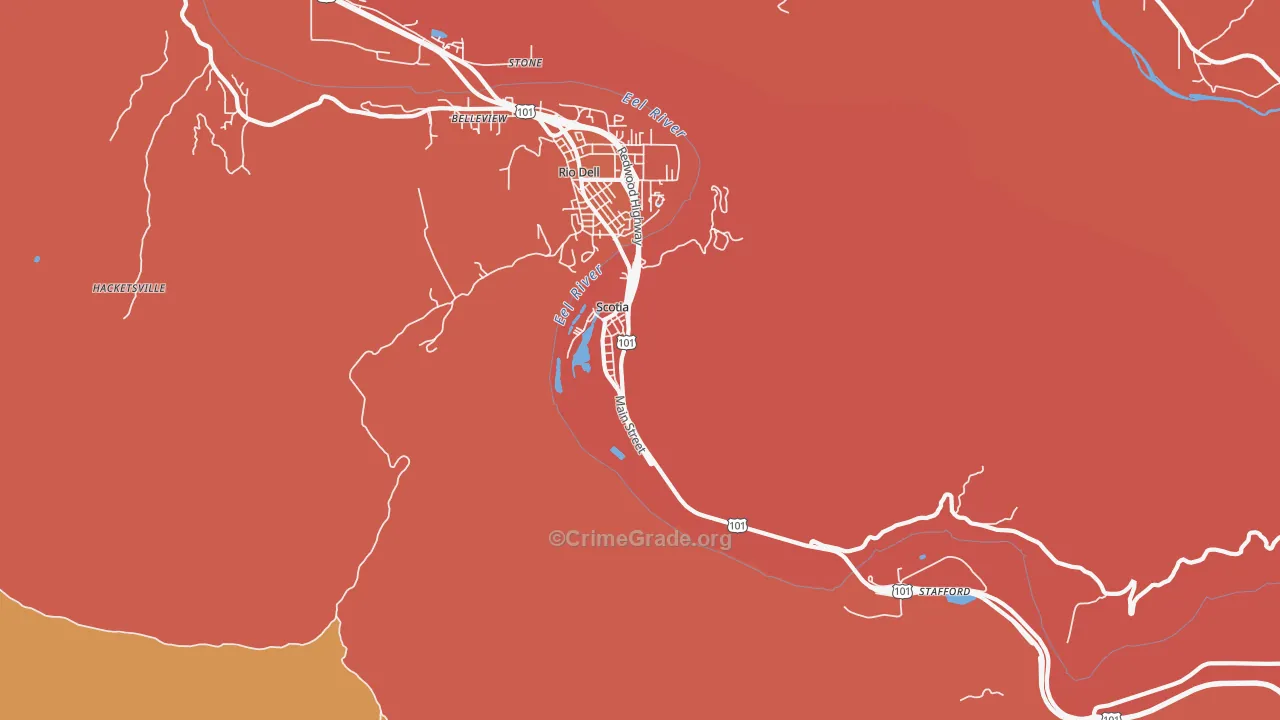 Scotia, CA Map of Murder Rates
