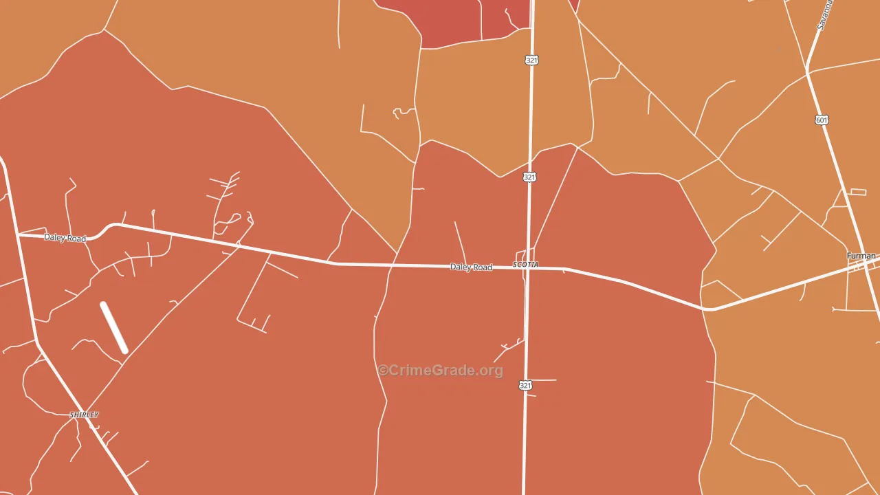 Scotia, SC Map of Murder Rates