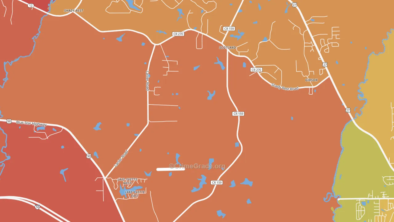 Scotland, FL Map of Murder Rates