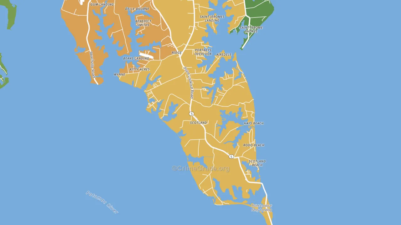 Scotland, MD Map of Murder Rates