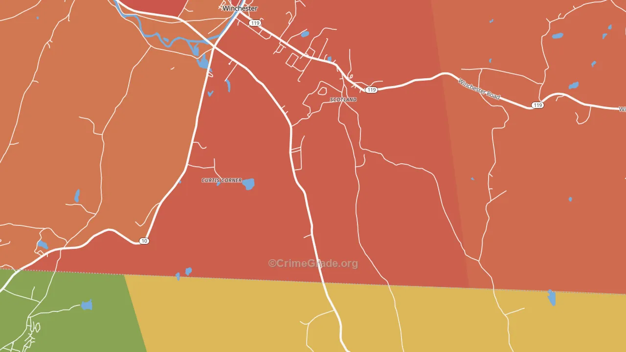 Scotland, NH Map of Murder Rates