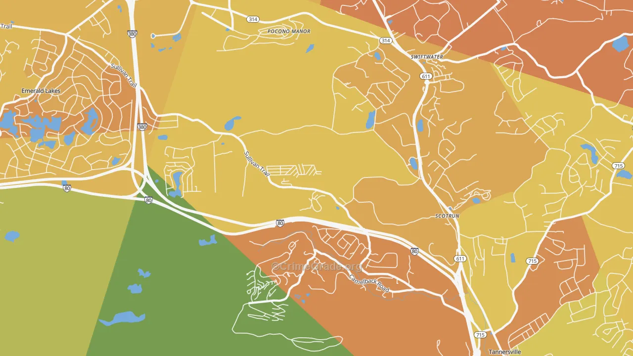 Scotrun, PA Map of Murder Rates
