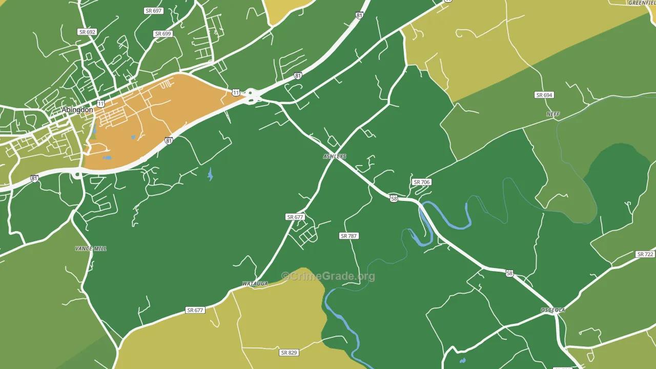 Scott Addition, VA Map of Murder Rates