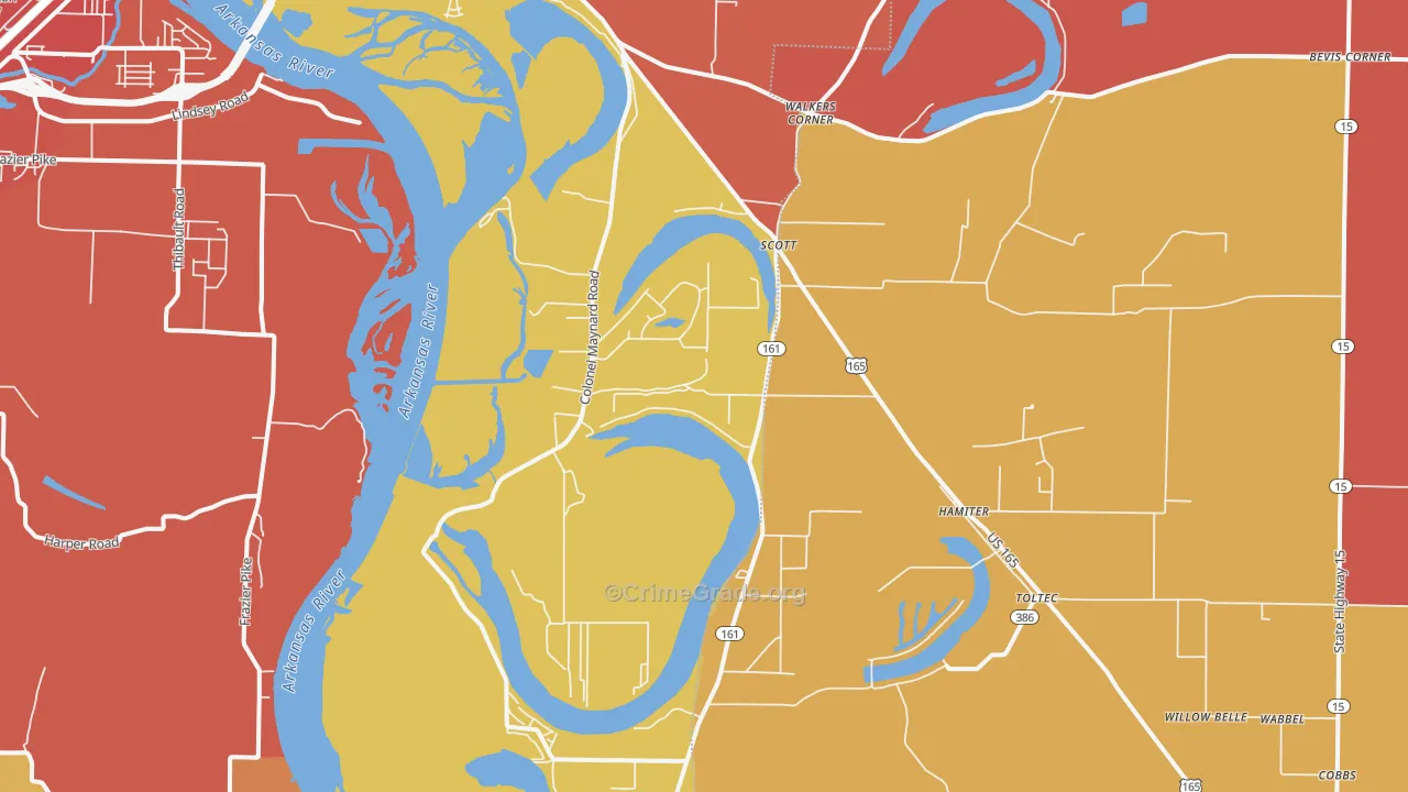 Scott, AR Map of Murder Rates