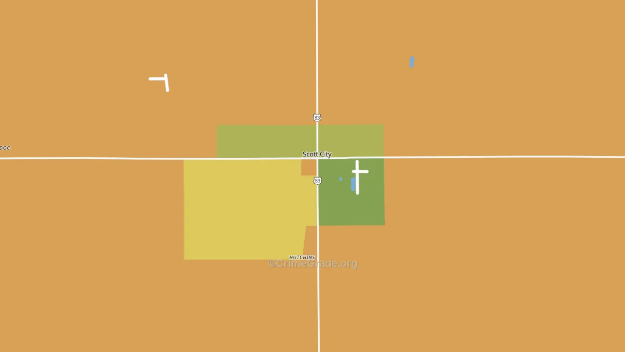 Scott City, KS Map of Murder Rates