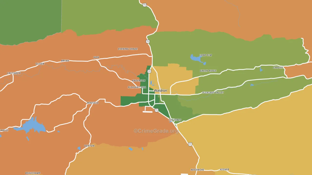 Scott County, AR Map of Murder Rates