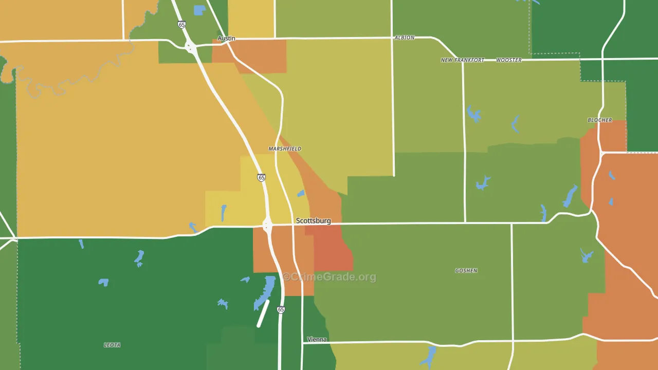 Scott County, IN Map of Murder Rates