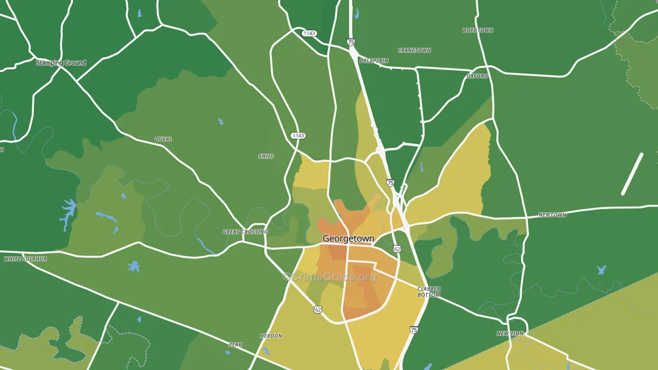 Scott County, KY Map of Murder Rates