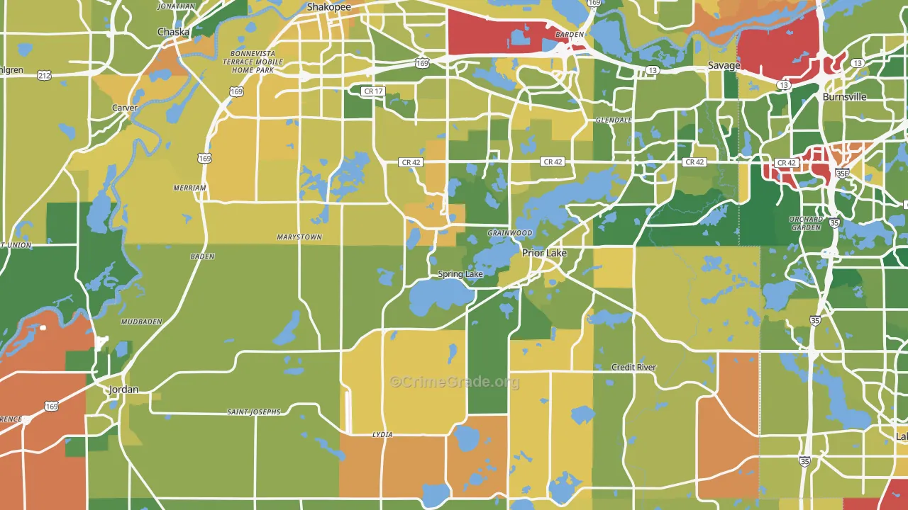 Scott County, MN Map of Murder Rates