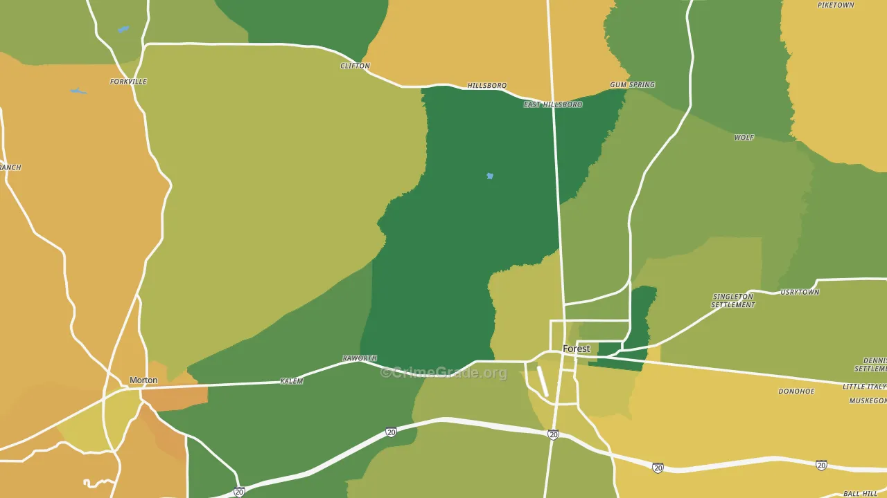 Scott County, MS Map of Murder Rates