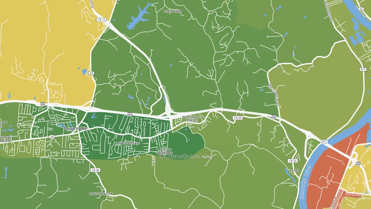 Scott Depot, WV Map of Murder Rates