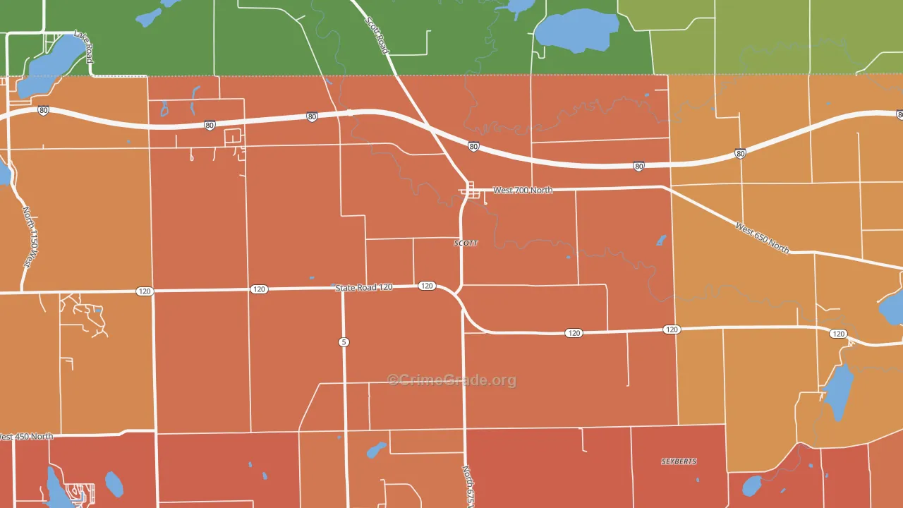 Scott, IN Map of Murder Rates