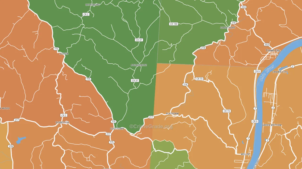 Scottown, OH Map of Murder Rates