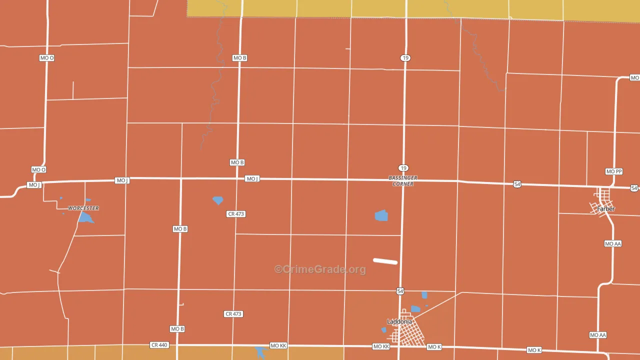 Scotts Corner, MO Map of Murder Rates