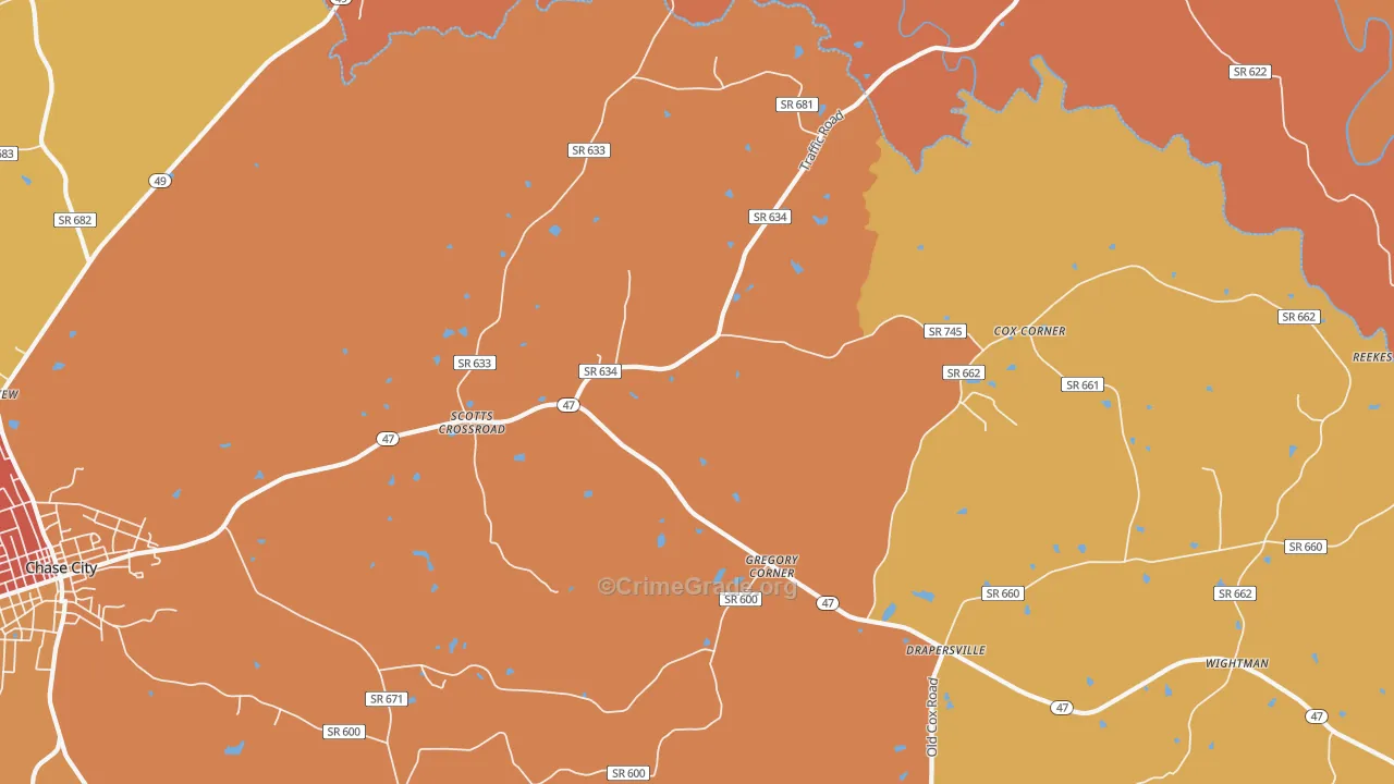 Scotts Crossroad, VA Map of Murder Rates