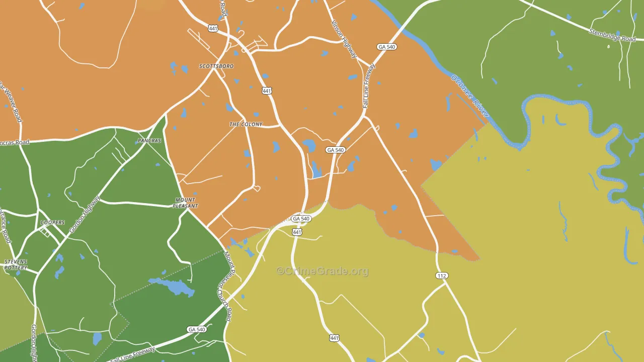 Scottsboro, GA Map of Murder Rates