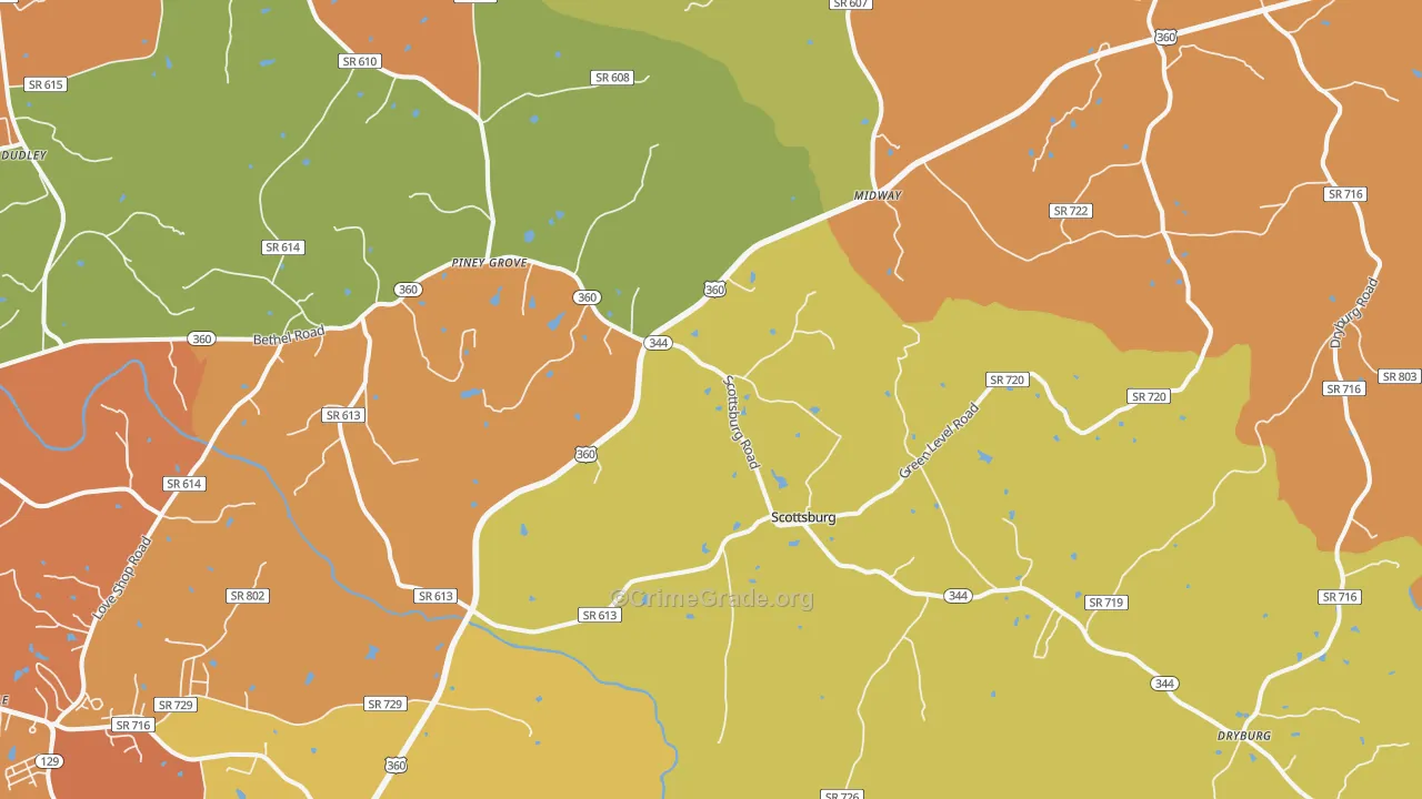 Scottsburg, VA Map of Murder Rates