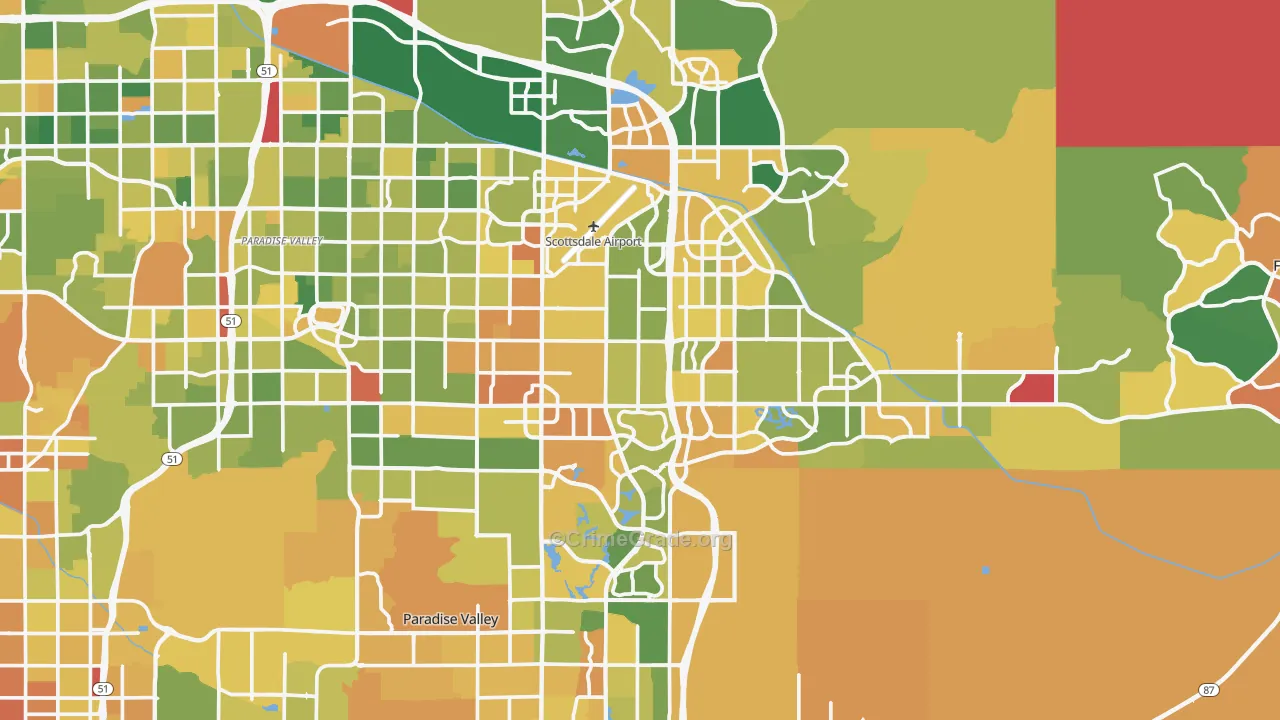 Scottsdale, AZ Map of Murder Rates