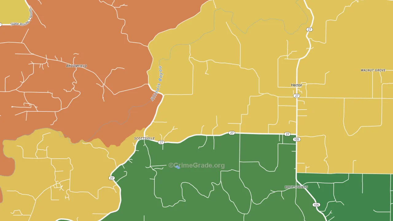 Scottsville, AR Map of Murder Rates