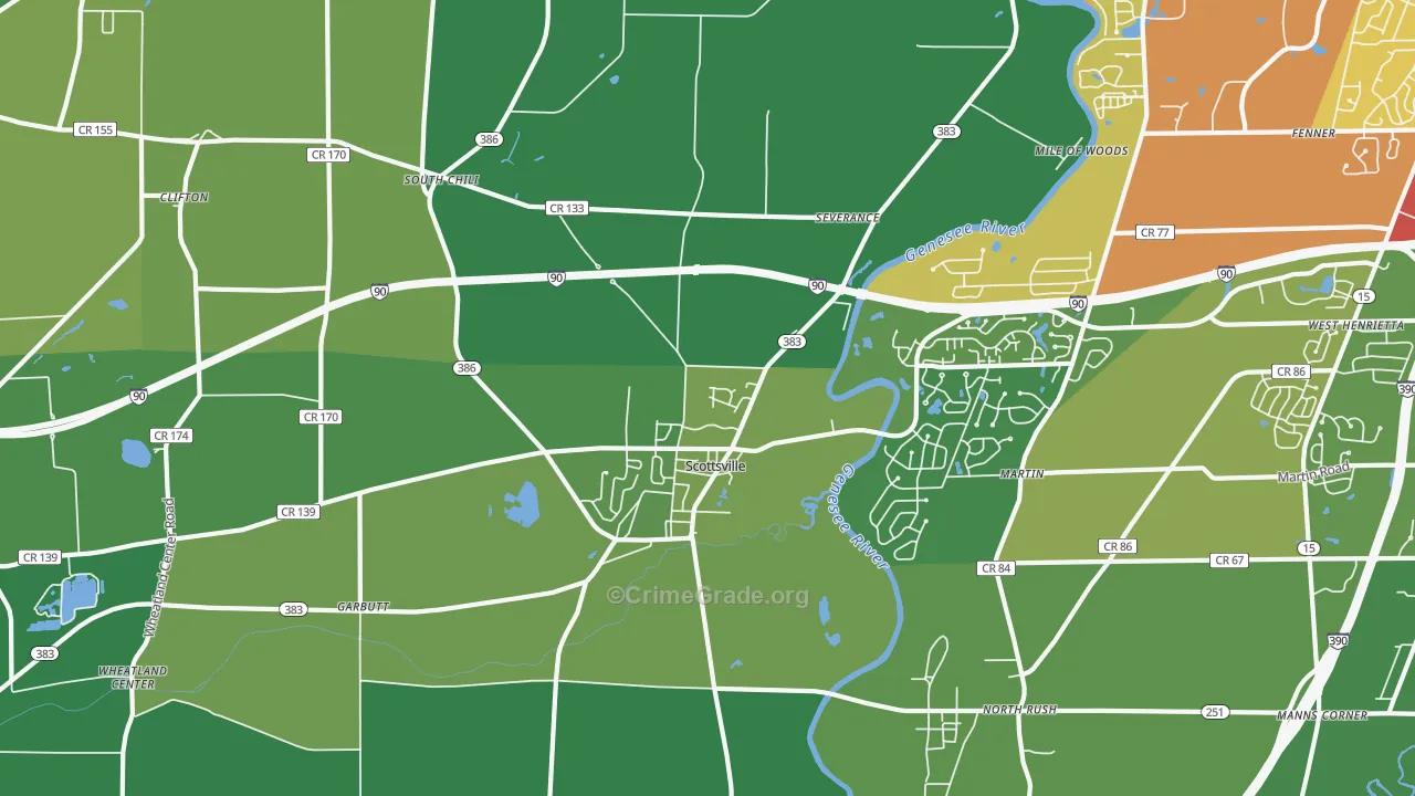 Scottsville, NY Map of Murder Rates