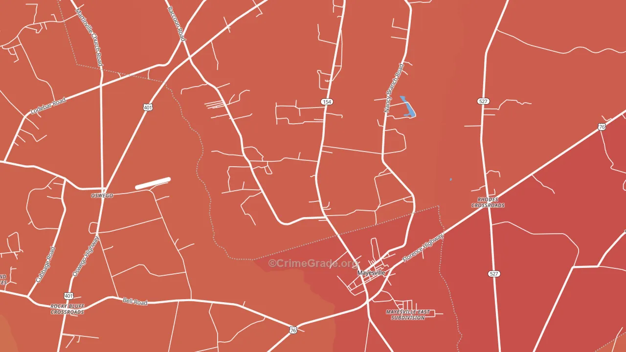Scottsville, SC Map of Murder Rates