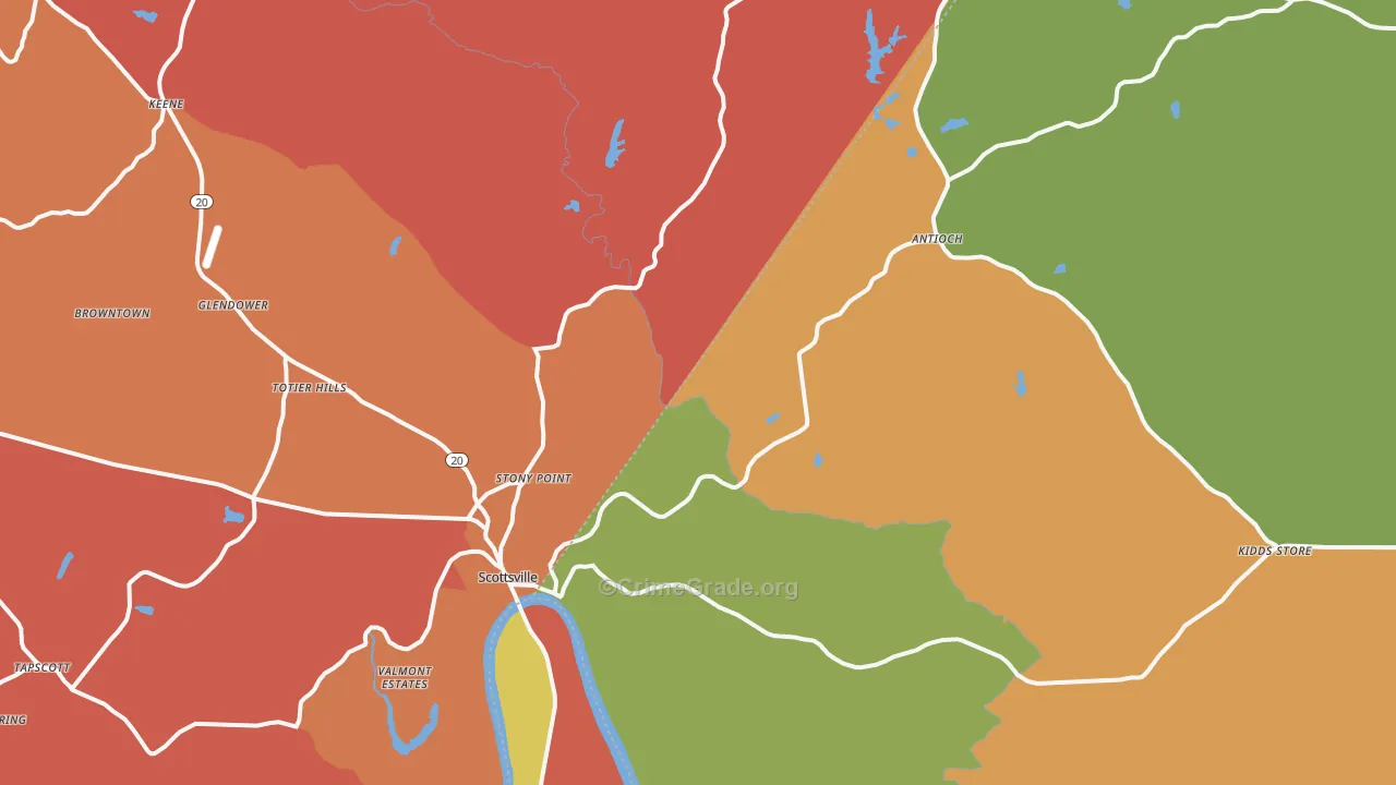 Scottsville, VA Map of Murder Rates
