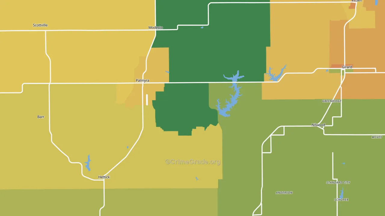Scottville, IL Map of Murder Rates