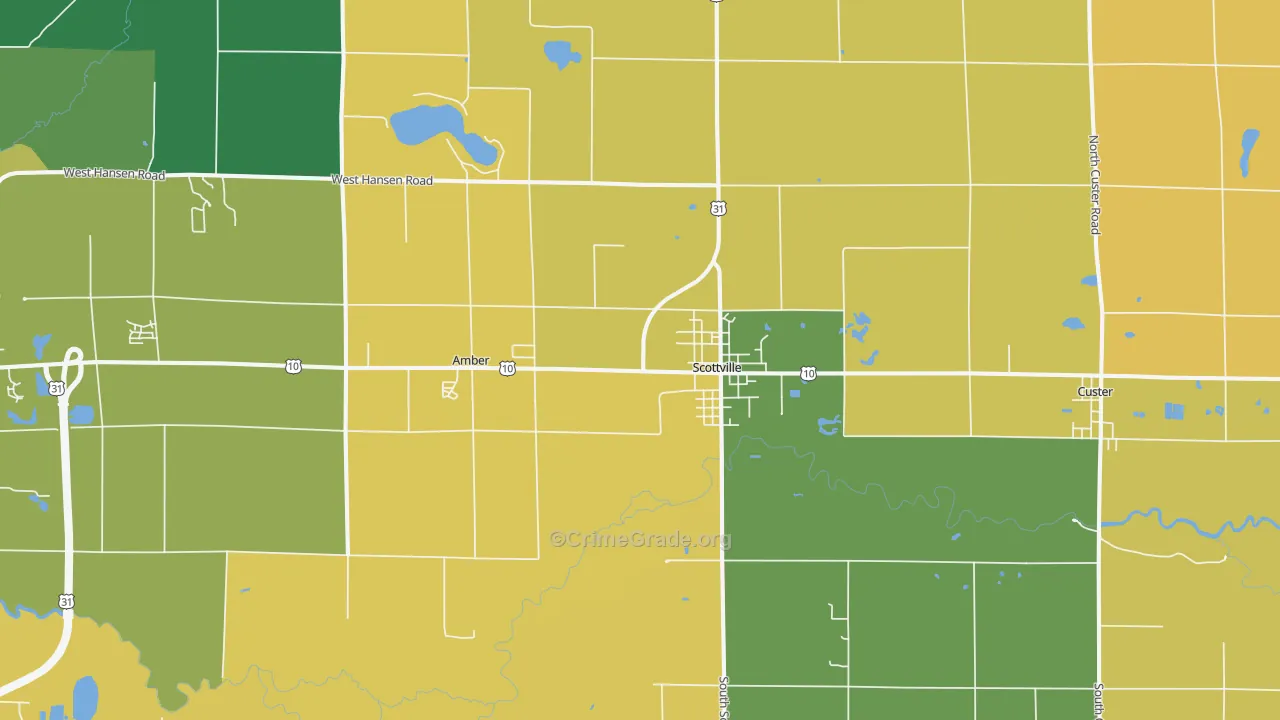 Scottville, MI Map of Murder Rates