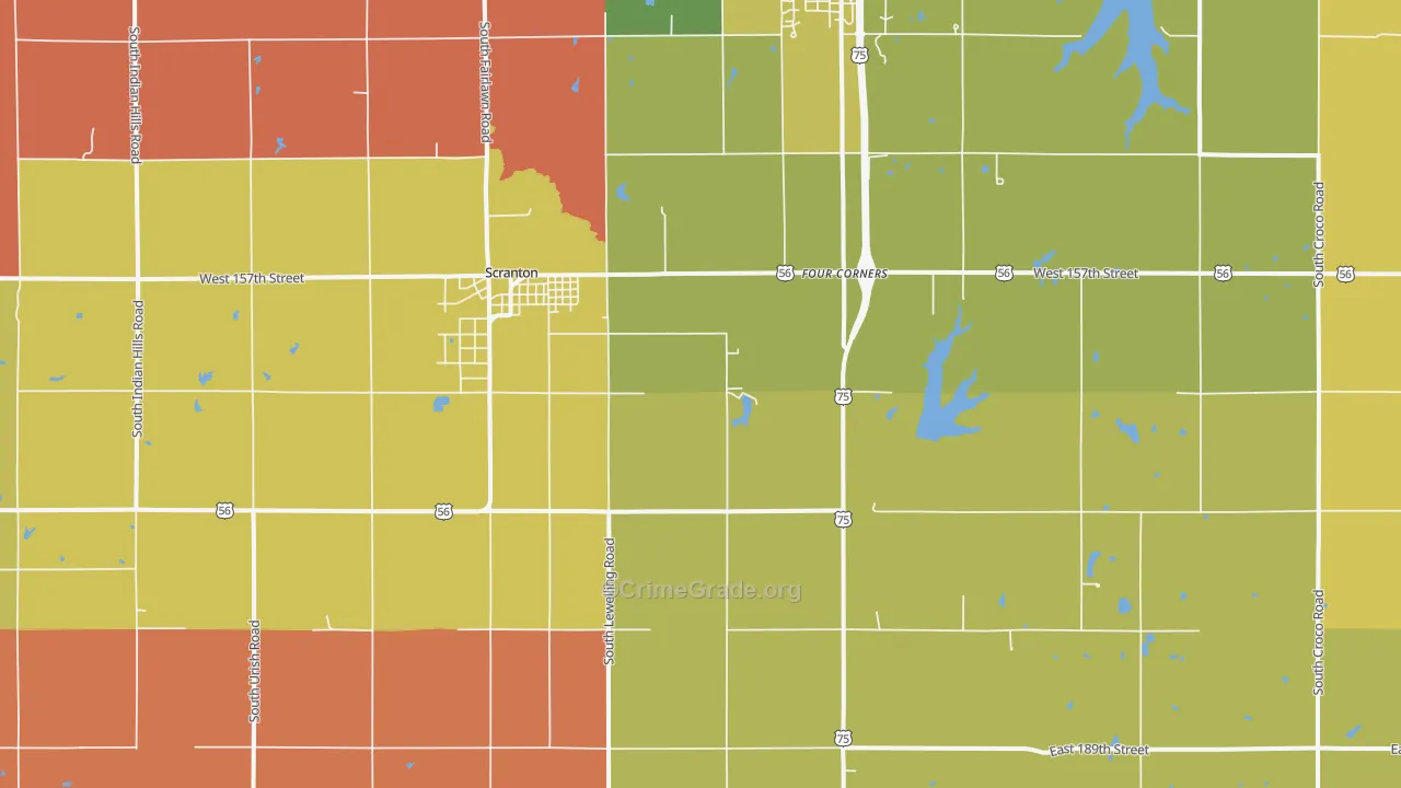 Scranton, KS Map of Murder Rates